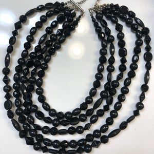 Banana Republic 5 layer black necklace
